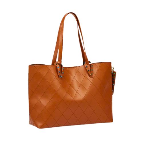 Elegant Elytram Leather Tote Bag with Zipper Pockets